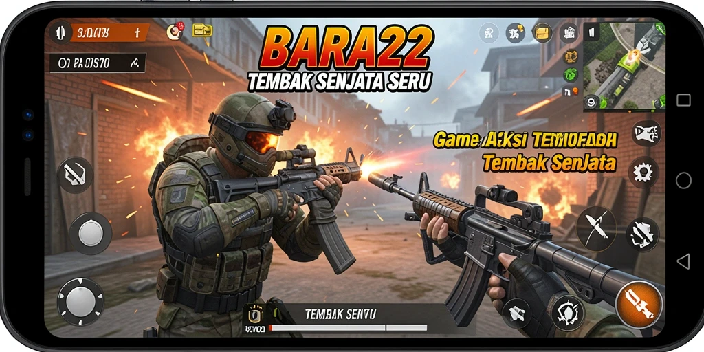 Antarmuka permainan BARA22 yang menarik dan fungsional.