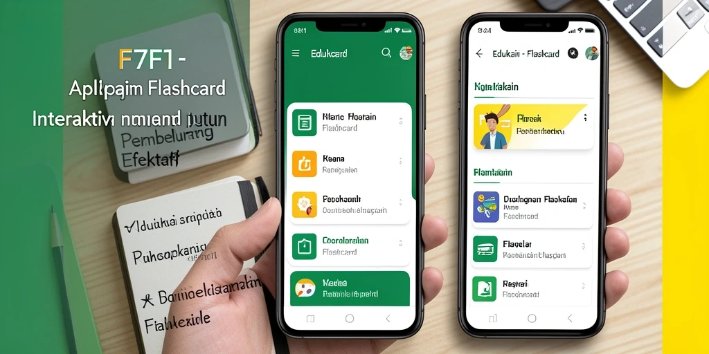 Tampilan antarmuka aplikasi Flashcard F7F7 yang menarik dan interaktif.