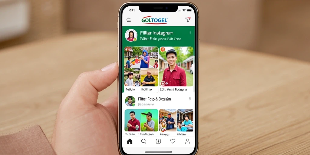 Antarmuka GOLTOGEL yang intuitif untuk pengeditan foto dengan efek filter.