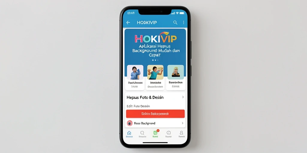 Tampilan antarmuka HOKIVIP saat menghapus background dengan mudah.