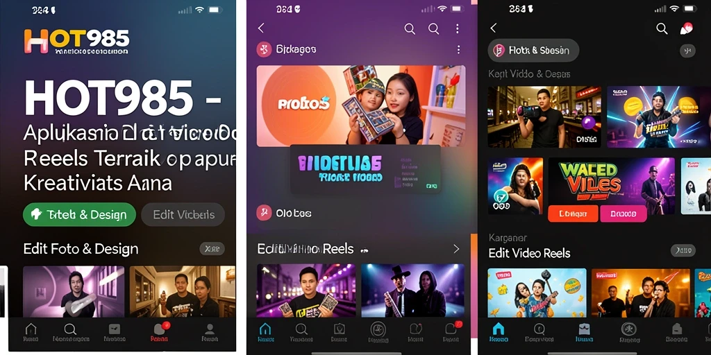 Antarmuka HOT985 yang menarik dan mudah digunakan untuk Edit Video Reels.