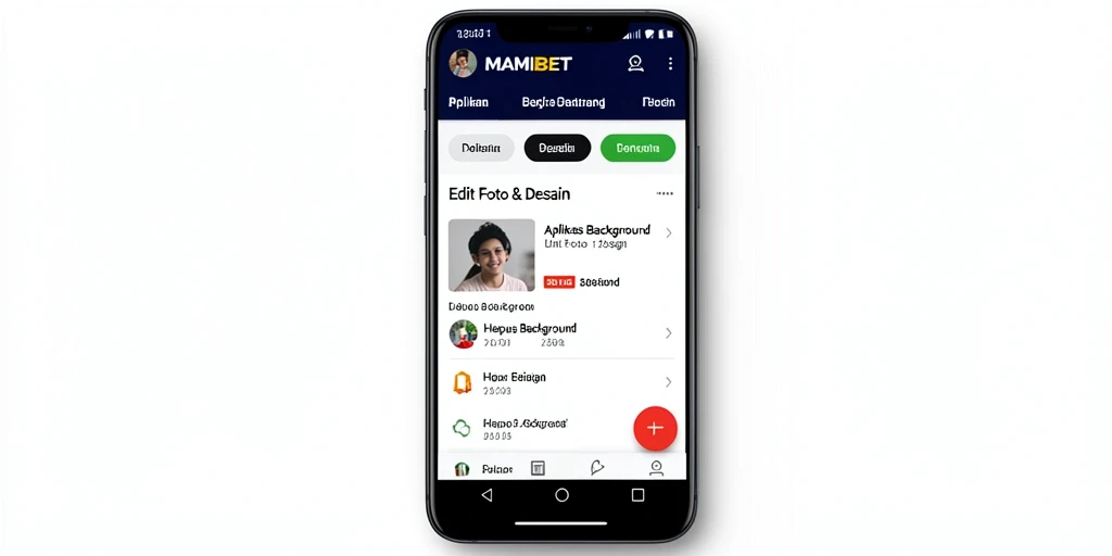 Antarmuka aplikasi MAMIBET saat menghapus background gambar.