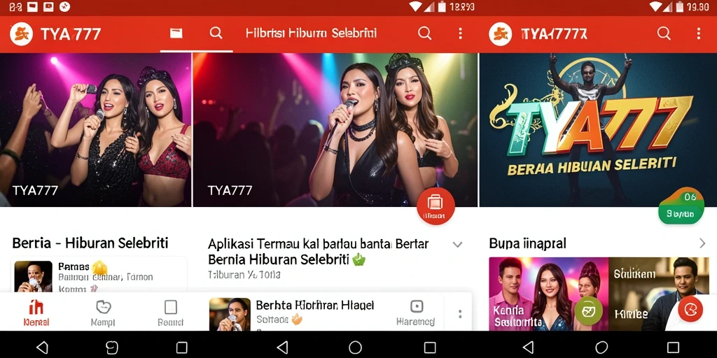 Tampilan antarmuka aplikasi TYA777 yang modern dan menarik.