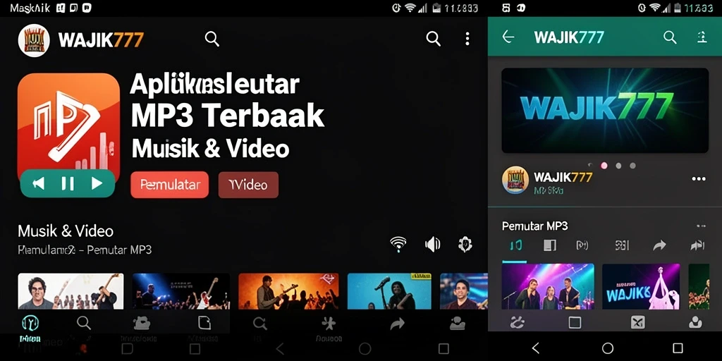 Antarmuka WAJIK777 yang intuitif untuk pemutar MP3.