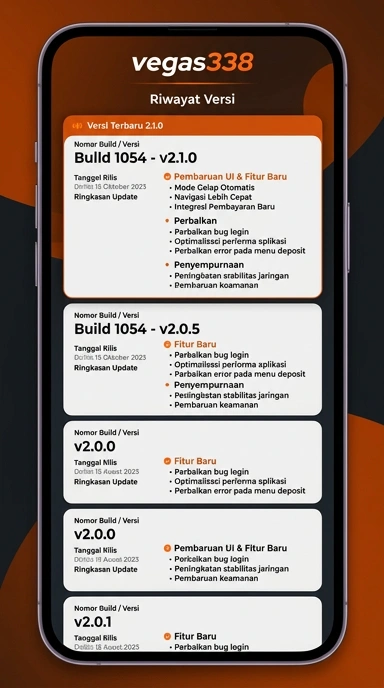 Riwayat Versi vegas338 untuk Pengguna Android